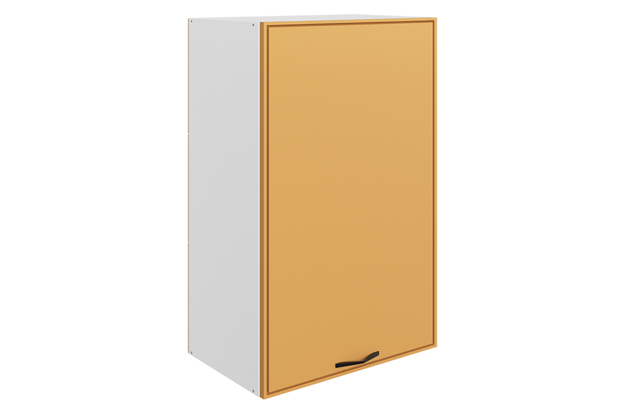 Монако Шкаф навесной L500 Н900 (1 дв. гл.) (белый/охра матовый)