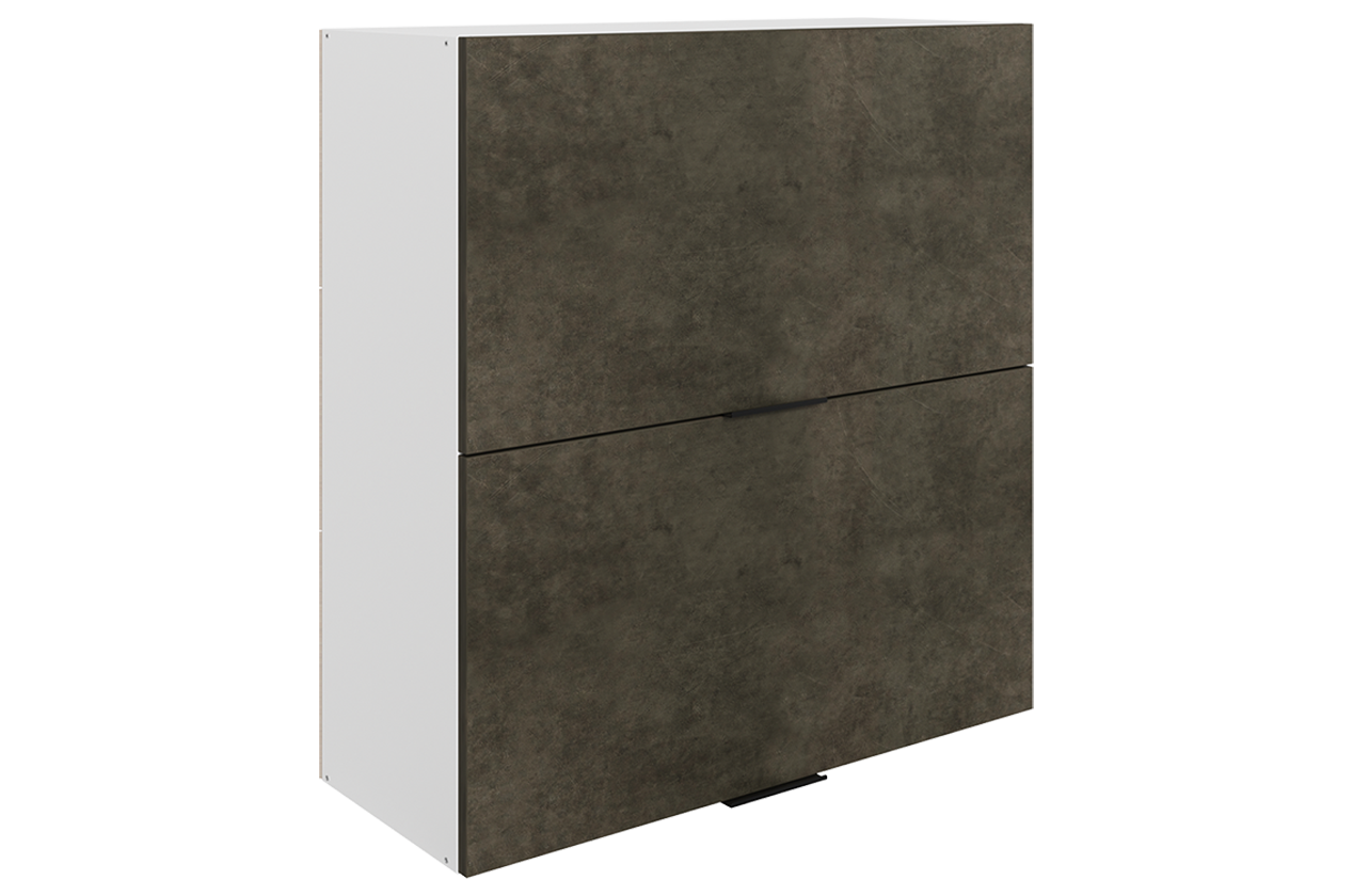 Стоун Шкаф навесной L800 Н900 (2 дв. гл. гориз.) (белый/камень темно-серый)