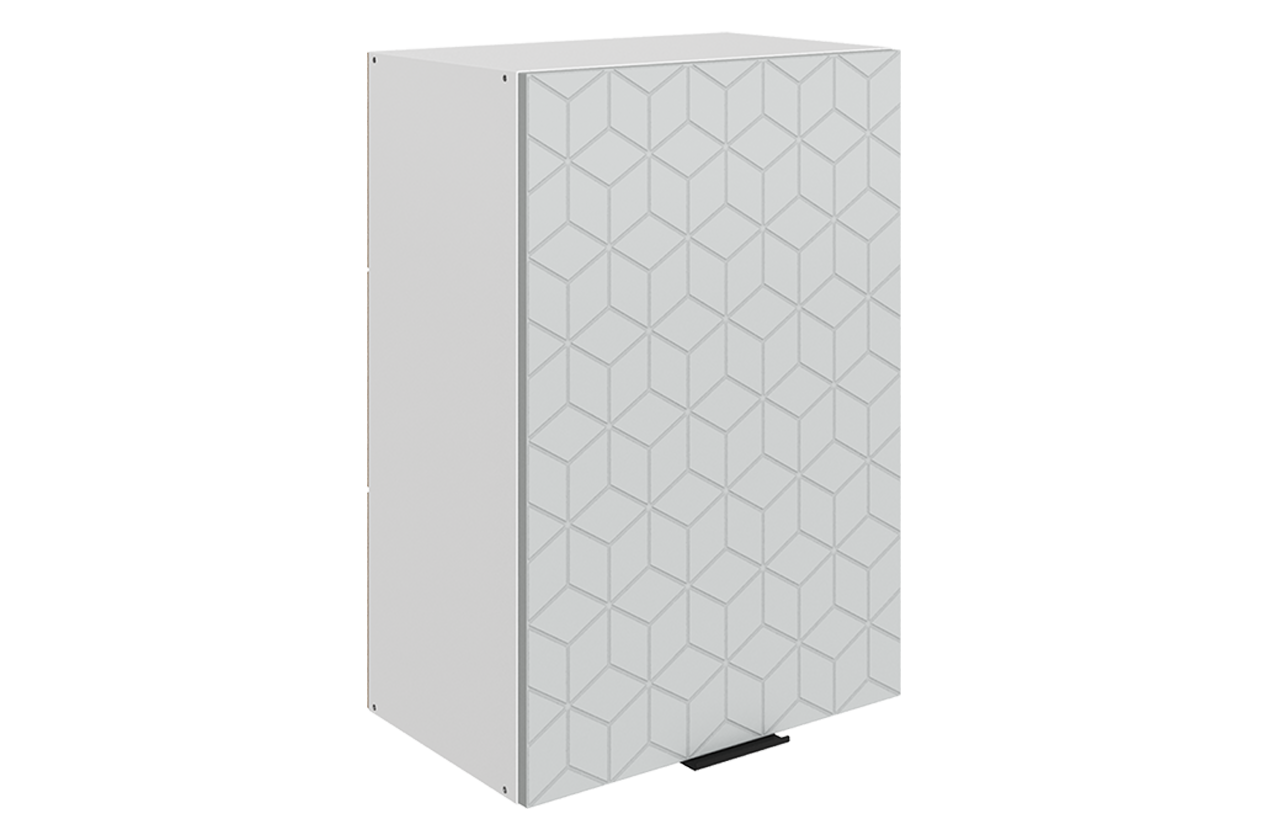 Стоун Шкаф навесной L500 Н720 (1 дв. гл.) с фрезеровкой (белый/лайт грей софттач)