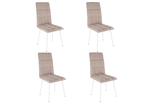 Набор стульев Турин 2 (4 шт.) (мокко (велюр)/белый)