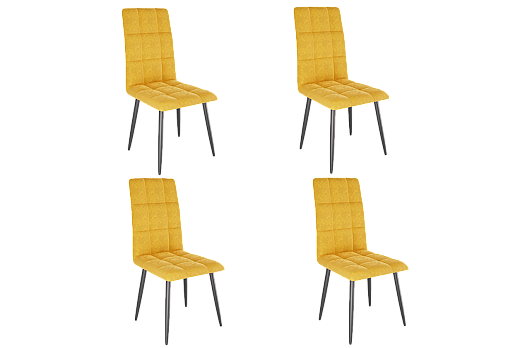 Набор стульев Турин 2 (4 шт.) (горчица (велюр)/черный)