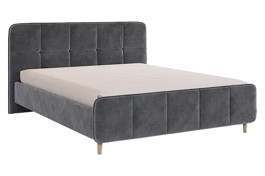 Кровать с основанием Грета 160х200 см (грей алькантара (велюр))
