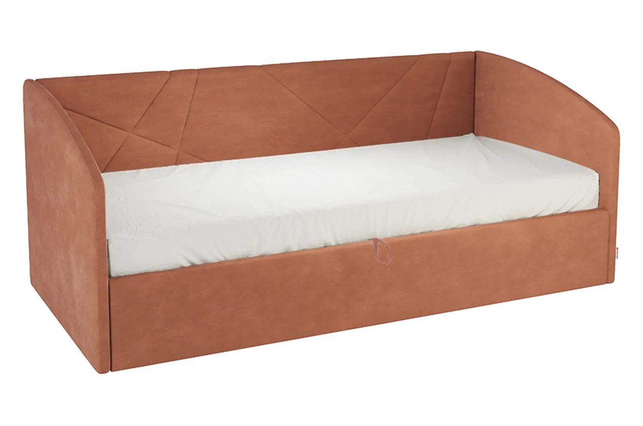 Кровать с подъемным механизмом Квест (Софа) 90х200 см (персик (велюр))