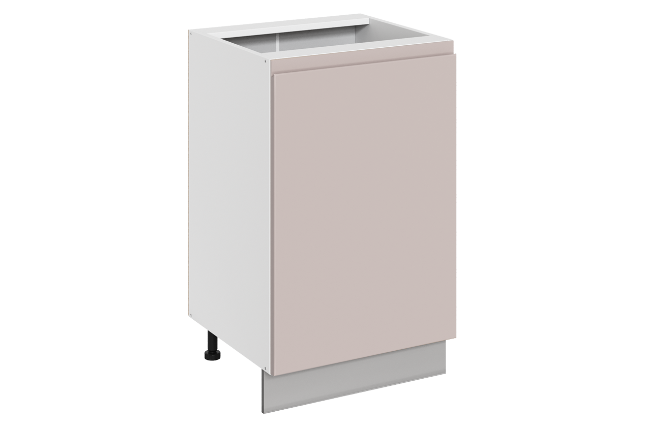 Фьюжн Шкаф рабочий L500 B500 (1 дв. гл.) (левый) (эмаль) (белый/кофейный)