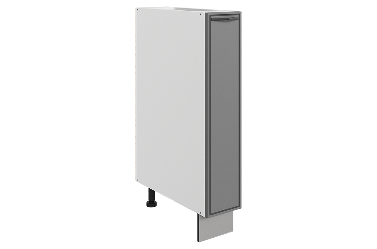 Монако Шкаф рабочий L150 (1 дв. гл.) (белый/графит матовый)