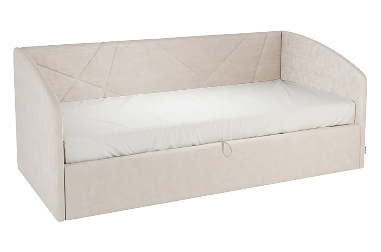 Кровать с подъемным механизмом Квест (Софа) 90х200 см (крем (велюр))