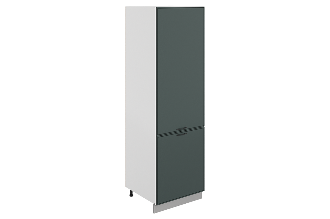 Монако Шкаф-пенал L600 под холодильник (2 дв. гл.) (белый/грин матовый)