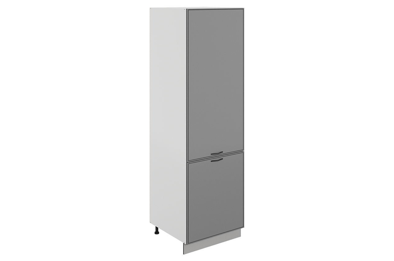 Монако Шкаф-пенал L600 под холодильник (2 дв. гл.) (белый/графит матовый)