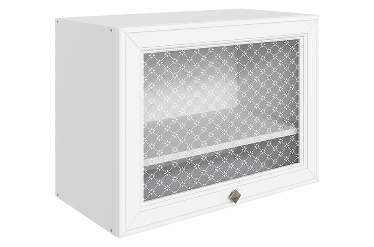Мишель Шкаф навесной L600 Н450 (1 дв. рам. гориз.) (эмаль) (белый/белый)