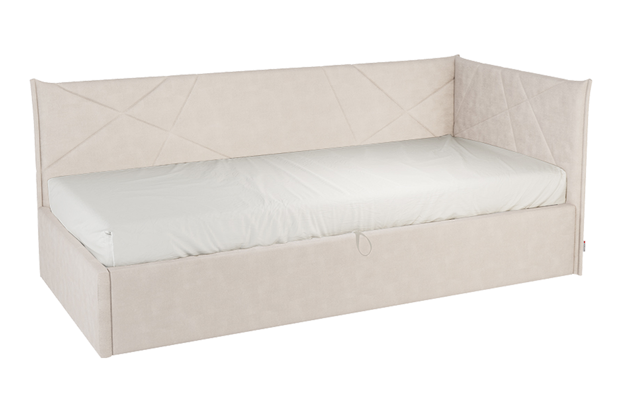 Кровать с подъемным механизмом Квест (Тахта) 90х200 см (крем (велюр))