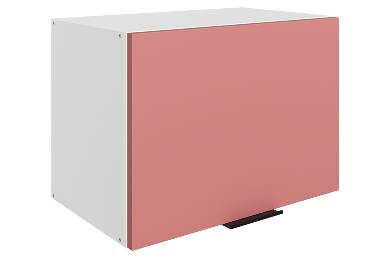 Стоун Шкаф навесной L500 Н360 (1 дв. гл.) (белый/берри софттач)