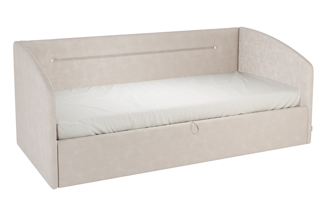 Кровать с подъемным механизмом Альба (Софа) 90х200 см (крем (велюр))