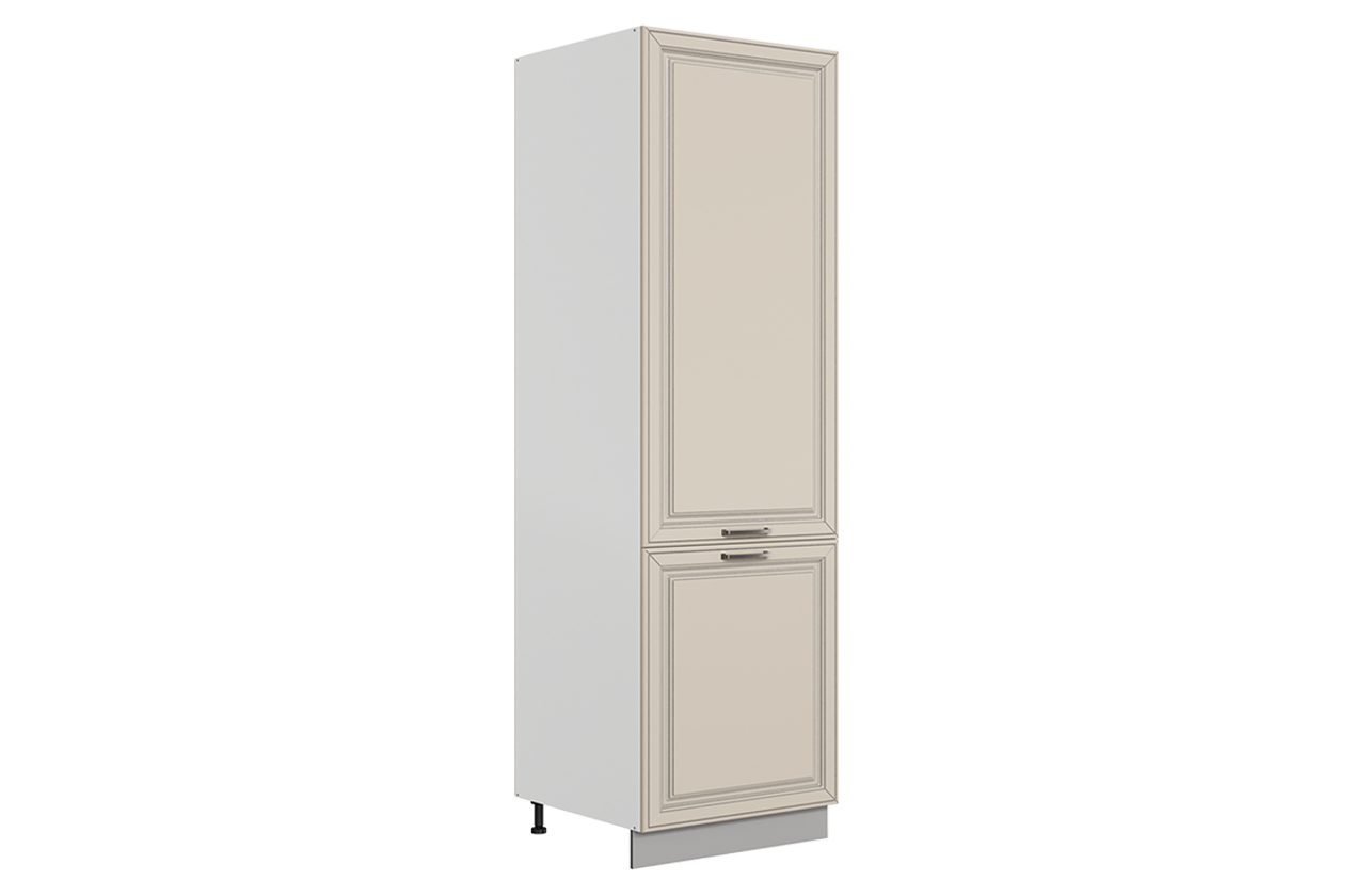 Атланта Шкаф-пенал L600 под холодильник (2 дв.гл.) (эмаль) (белый/сливки патина платина)