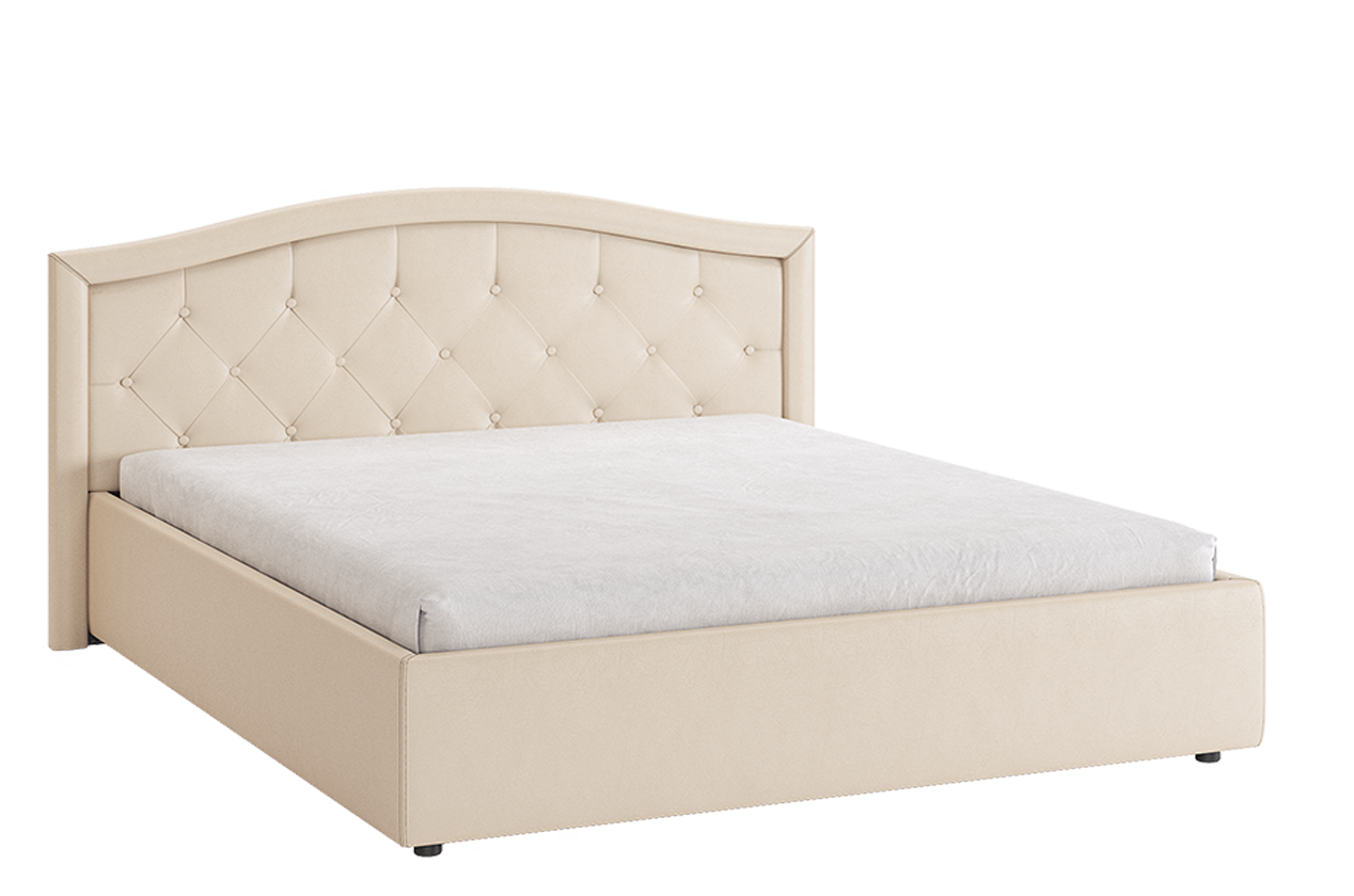 Кровать с основанием Верона 160х200 см (крем (экокожа))