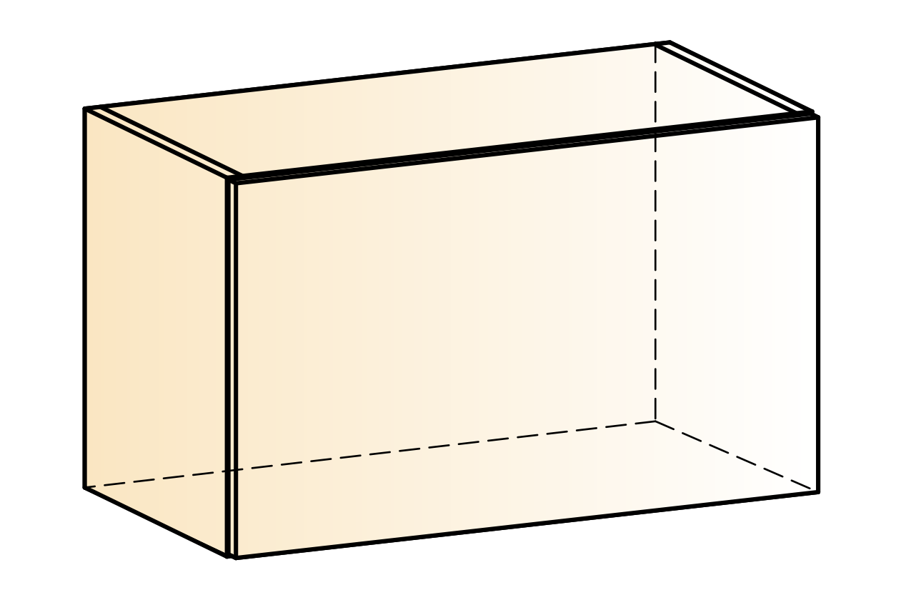 Бостон Шкаф навесной L600 Н360 (1 дв. гл.) (белый/графит глянец)