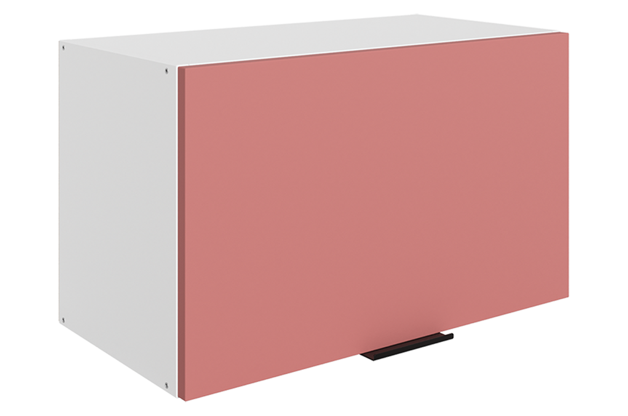 Стоун Шкаф навесной L600 Н360 (1 дв. гл.) (белый/берри софттач)
