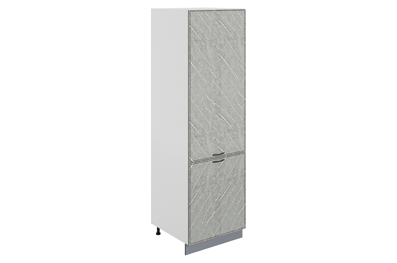 Монако Шкаф-пенал L600 под холодильник (2 дв. гл.) (белый/мрамор фицрой матовый)