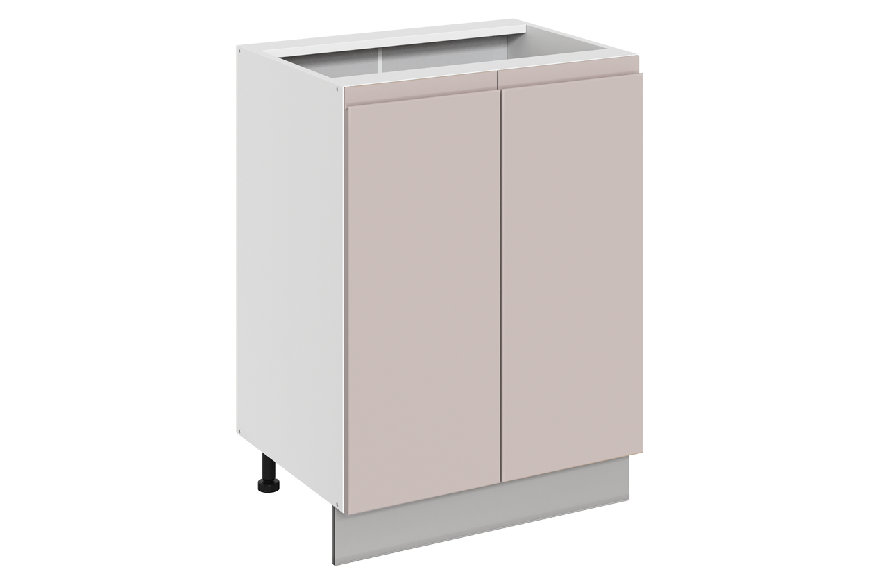 Фьюжн Шкаф рабочий L600 B500 (2 дв. гл.) (эмаль) (белый/кофейный)