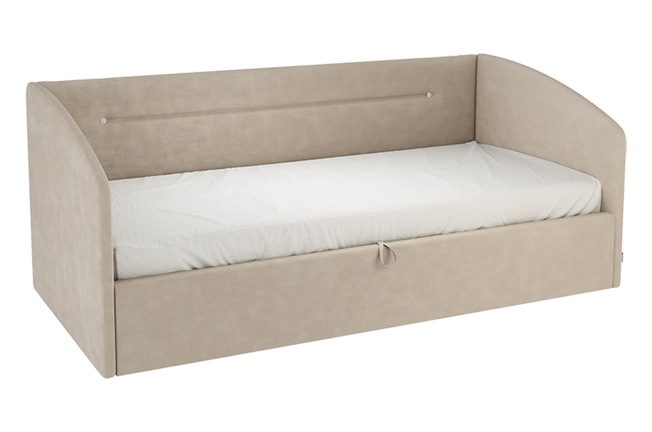 Кровать с подъемным механизмом Альба (Софа) 90х200 см (капучино (велюр))