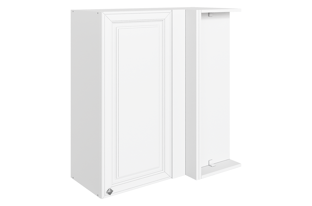 Мишель Шкаф навесной угл. L800х400 H900 (1 дв.гл.) (эмаль) (белый/белый)