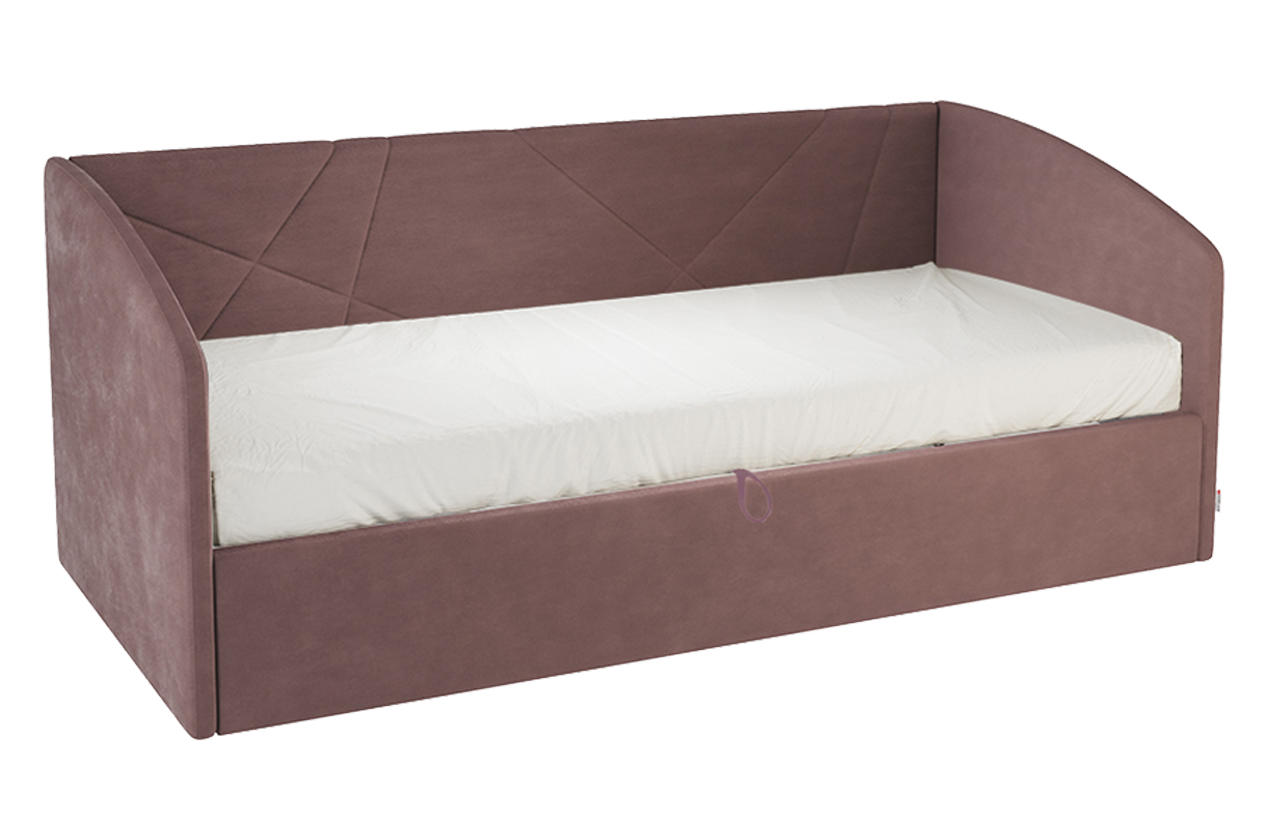Кровать с подъемным механизмом Квест (Софа) 90х200 см (пудра (велюр))
