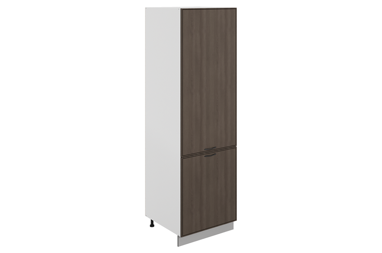 Монако Шкаф-пенал L600 под холодильник (2 дв. гл.) (белый/фундук матовый)
