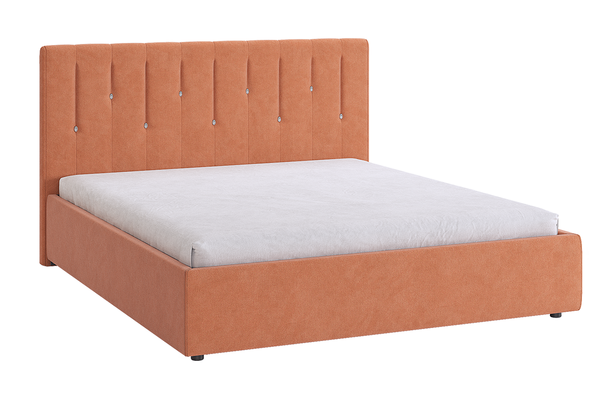 Кровать с основанием Кристи 2 160х200 см (персик (велюр))