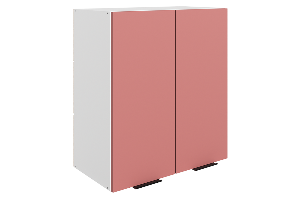 Стоун Шкаф навесной L600 Н720 (2 дв. гл.) (белый/берри софттач)
