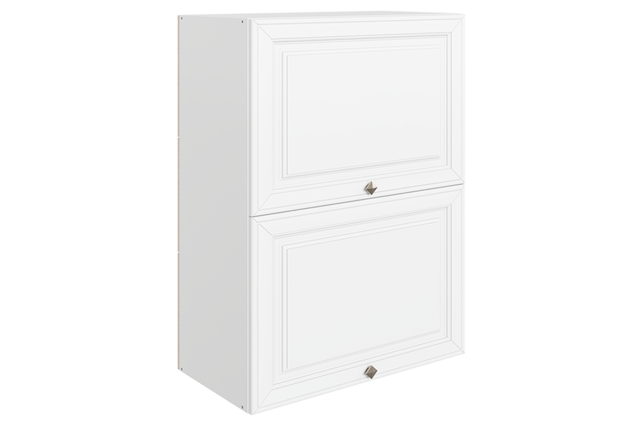 Мишель Шкаф навесной L600 Н900 (2 дв. гл. гориз.) (эмаль) (белый/белый)