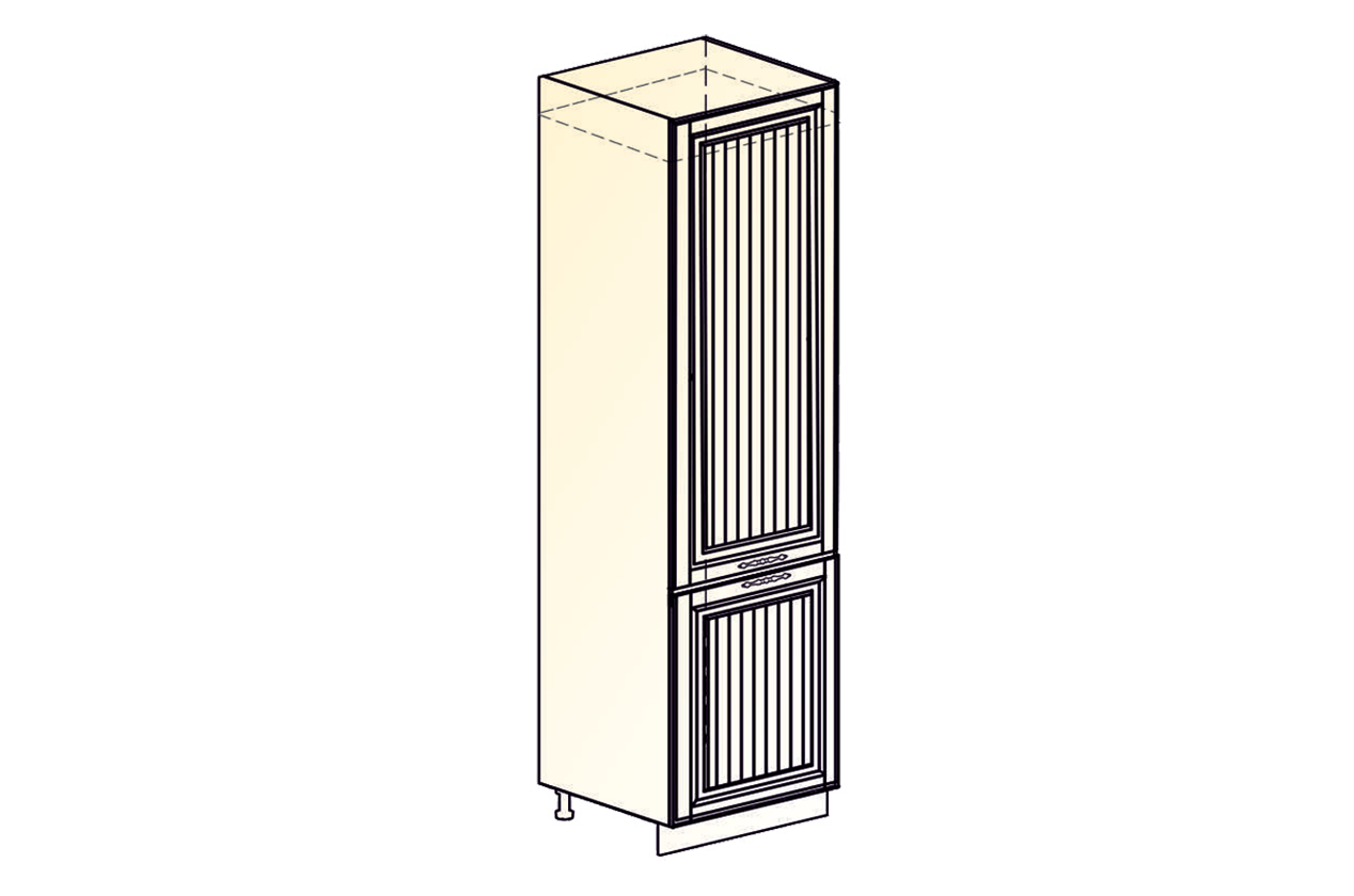 Бавария Шкаф-пенал L600 под холодильник (2 дв.гл.) (белый/небесный)