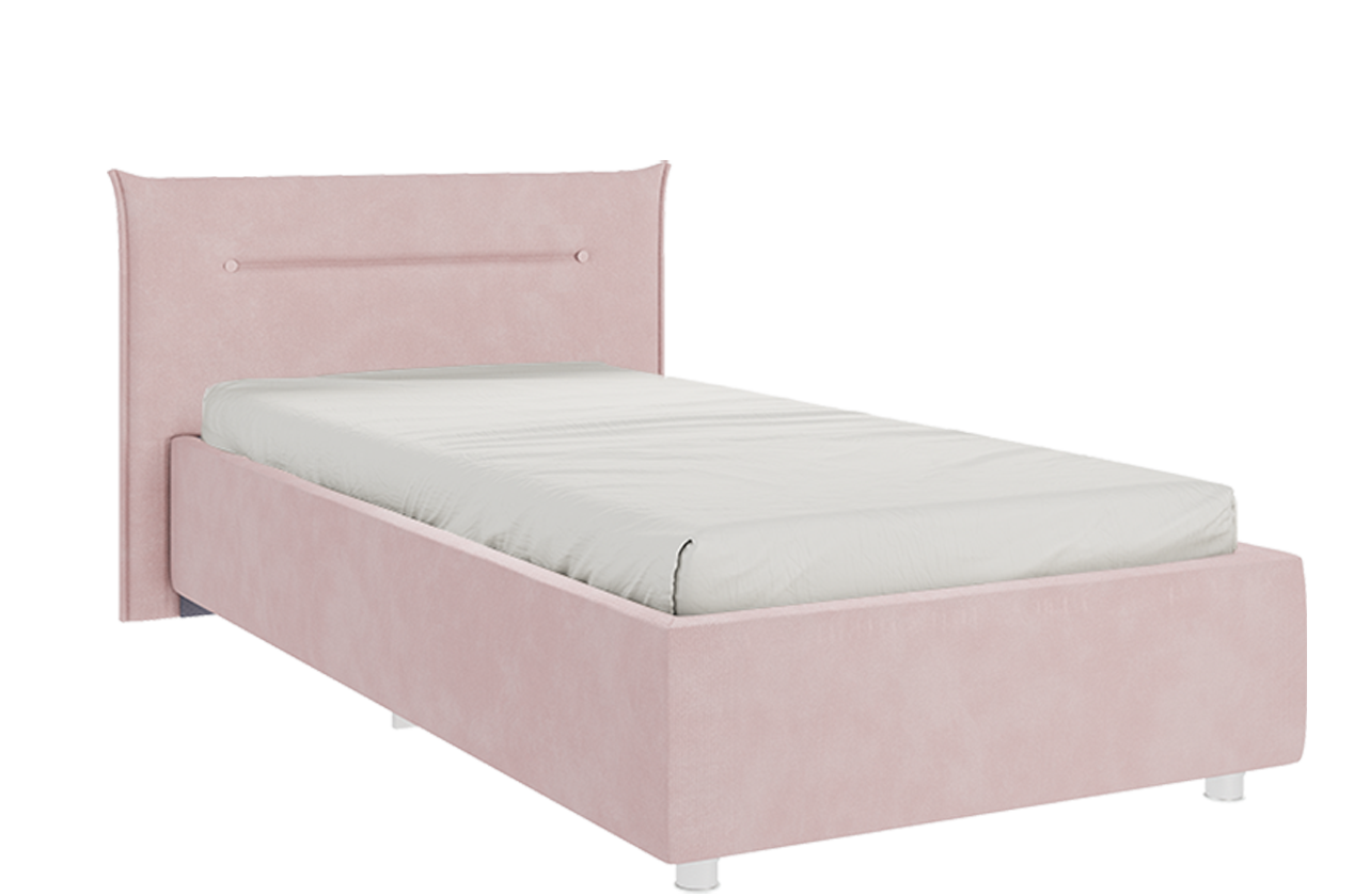 Кровать с основанием Альба 90х200 см (нежно-розовый (велюр))