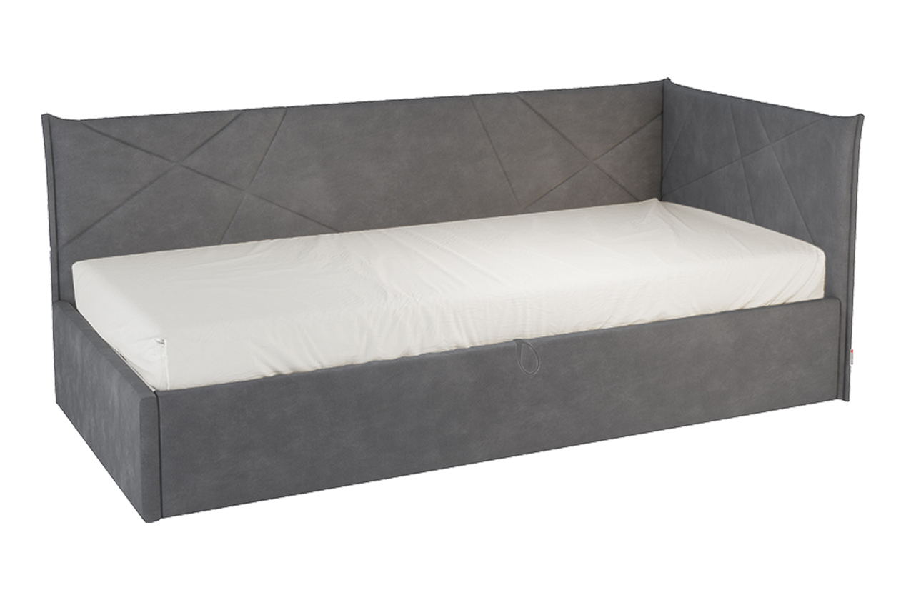 Кровать с подъемным механизмом Бест (Тахта) 90х200 см (графит (велюр))