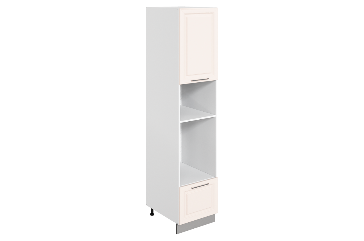 Мишель Шкаф-пенал 3 L450 H2141 Старт (1 дв. гл. 1 ящ.) (эмаль) (белый/лен)