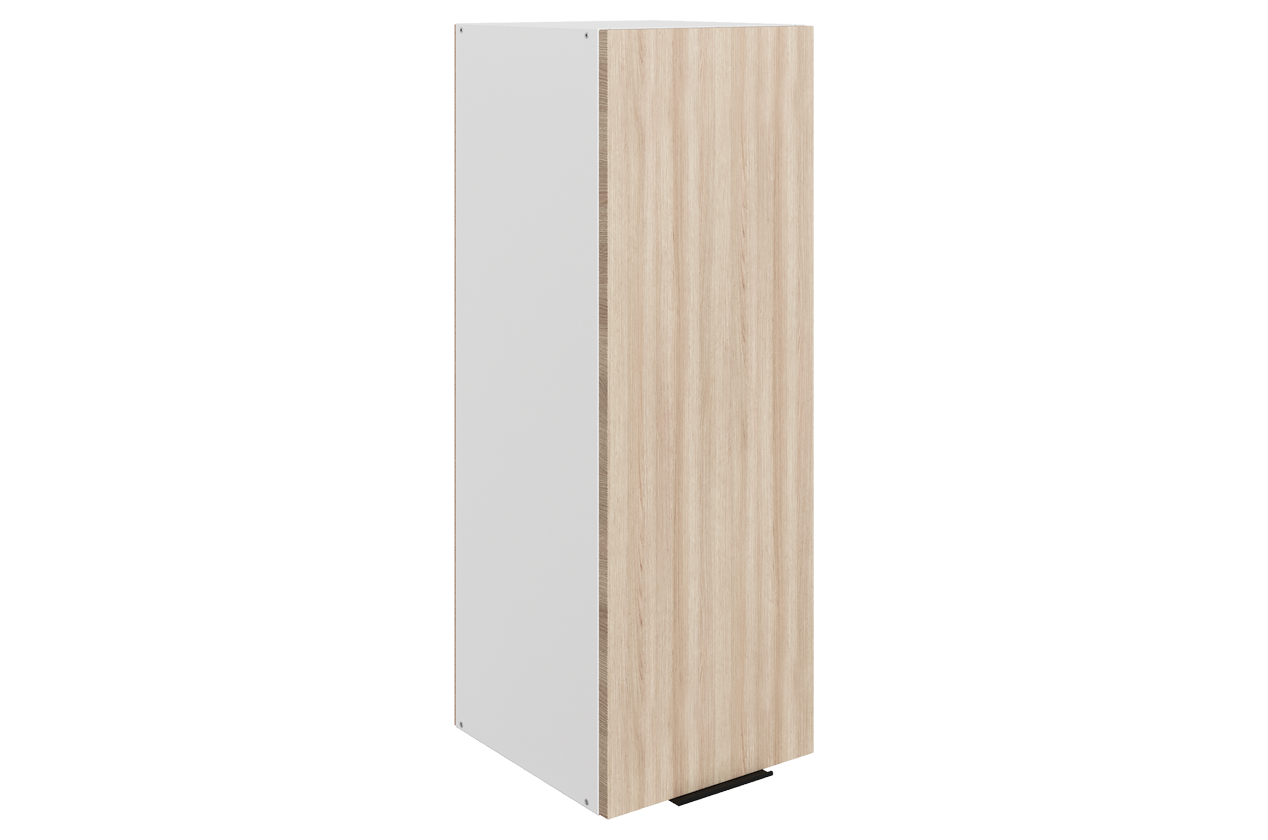 Стоун Шкаф навесной L300 Н900 (1 дв. гл.) (белый/кешью матовый)