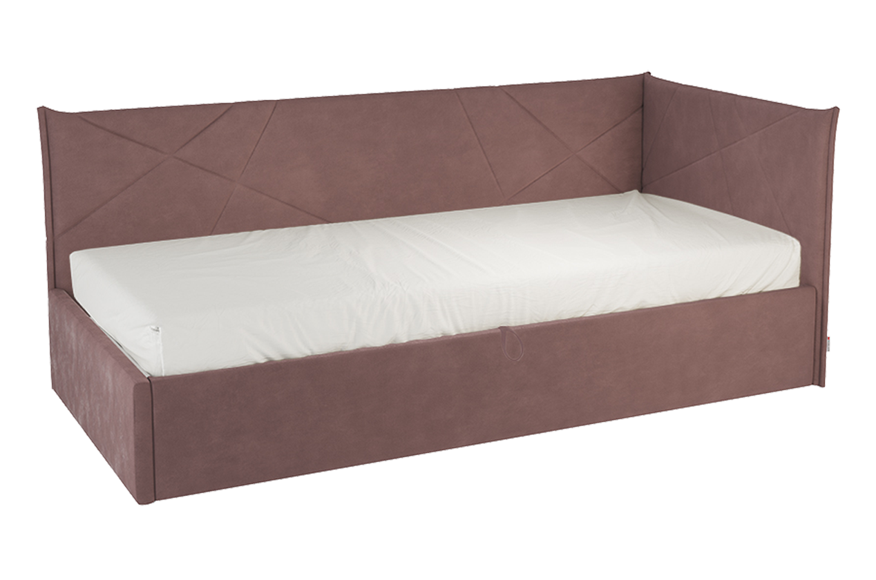 Кровать с подъемным механизмом Квест (Тахта) 90х200 см (пудра (велюр))