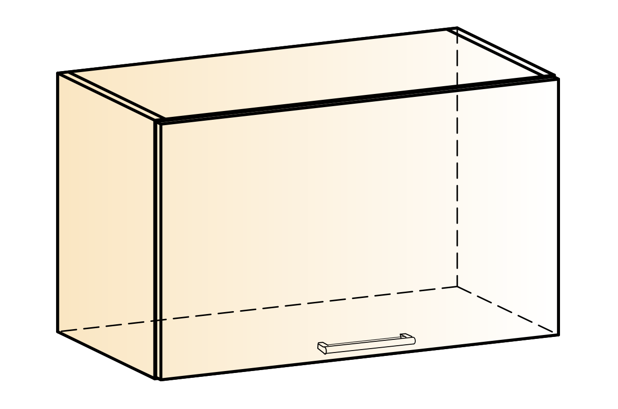 Яна Шкаф навесной L600 Н360 (1 дв. гл. гориз.)