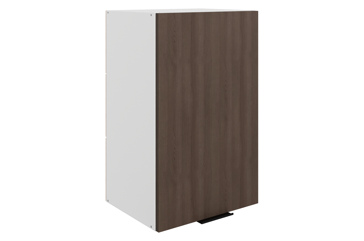 Стоун Шкаф навесной L400 Н720 (1 дв. гл.) (белый/фундук матовый)