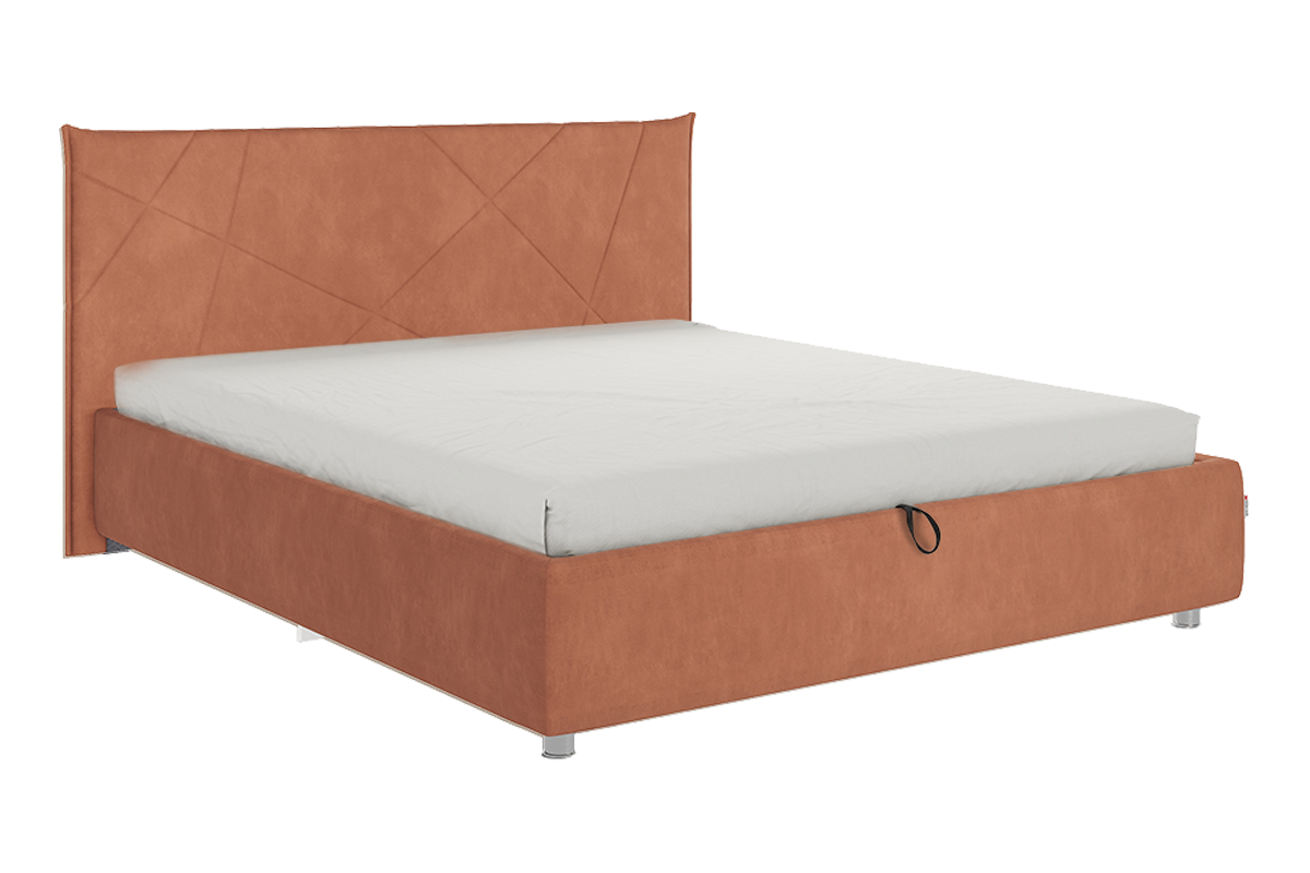 Кровать с подъемным механизмом Квест 160х200 см (персик (велюр))