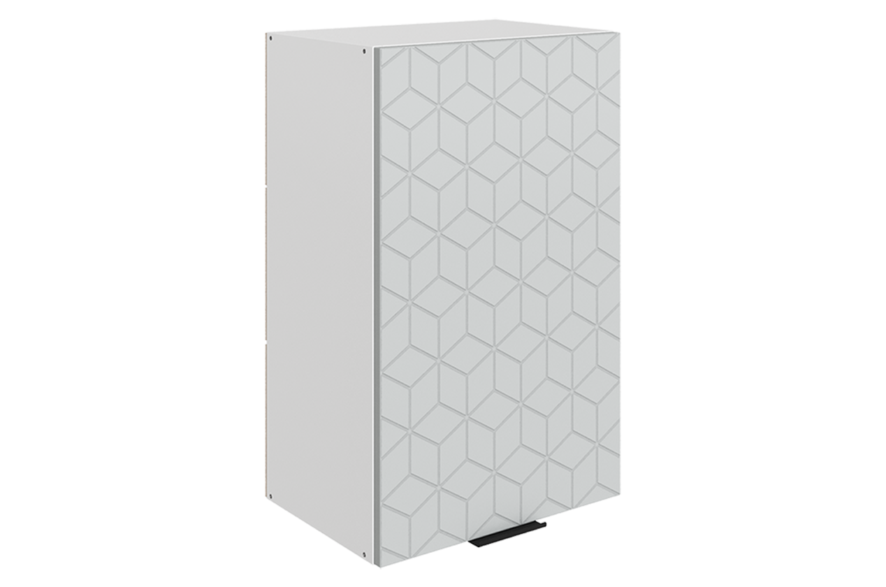 Стоун Шкаф навесной L450 Н720 (1 дв. гл.) с фрезеровкой (белый/лайт грей софттач)