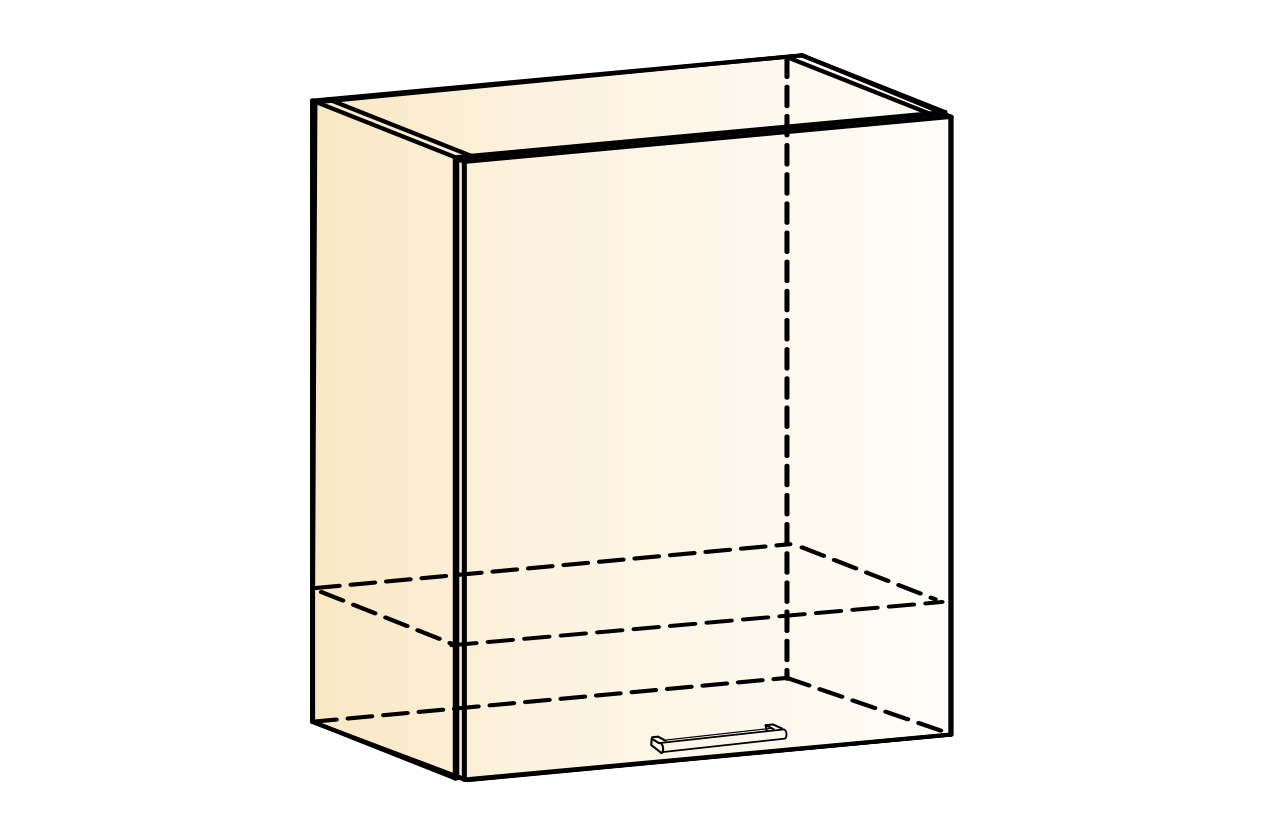 Яна Шкаф навесной под вытяжку L600 Н566 (1 дв. гл.) (белый/графит металлик)