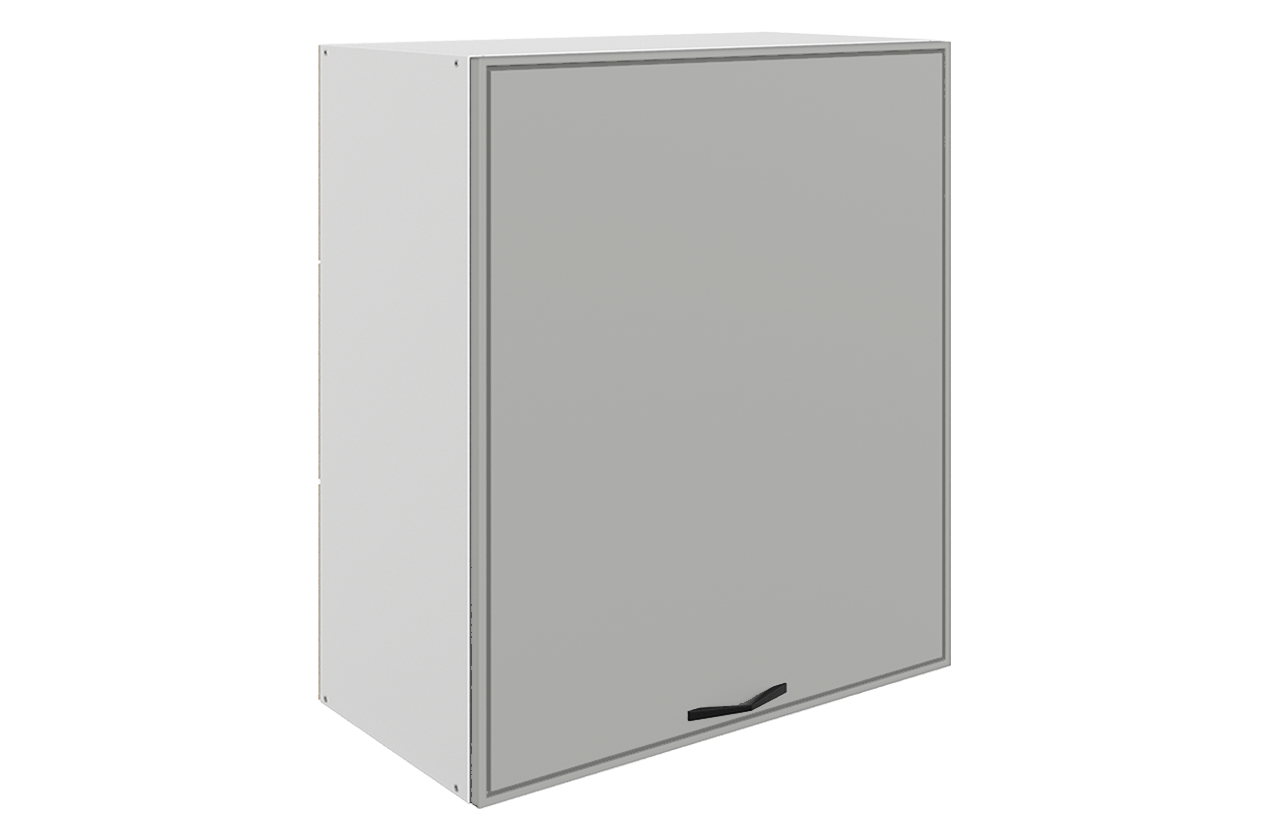 Монако Шкаф навесной L600 Н720 (1 дв. гл.) (белый/маус матовый)