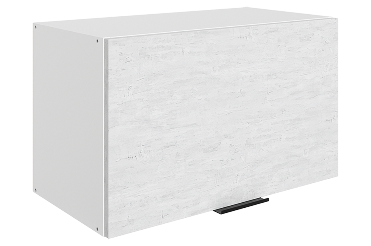 Стоун Шкаф навесной L600 Н360 (1 дв. гл.) (белый/белая скала)