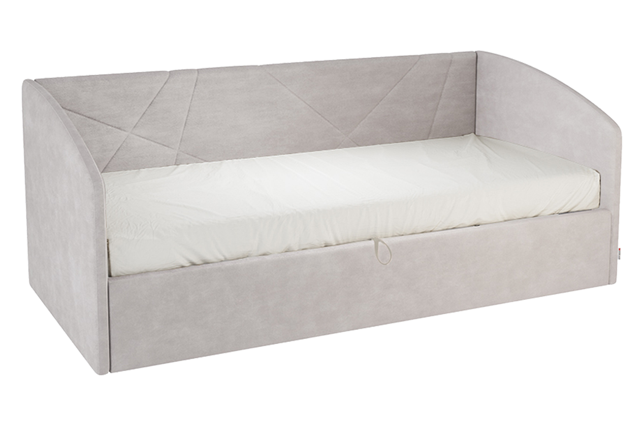 Кровать с подъемным механизмом Квест (Софа) 90х200 см (галька (велюр))