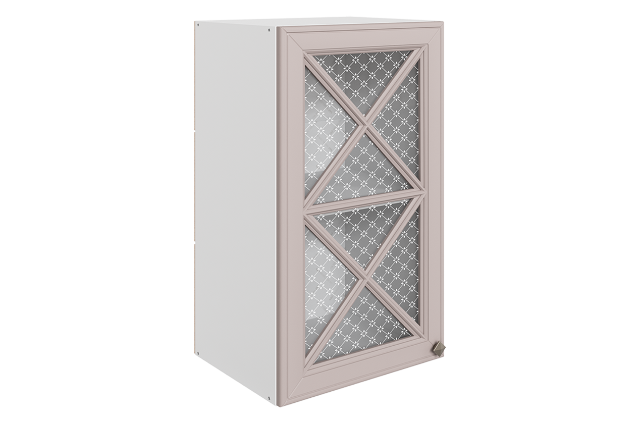 Мишель Шкаф навесной L400 Н720 (1 дв. крест.) (эмаль) (белый/кофейный)