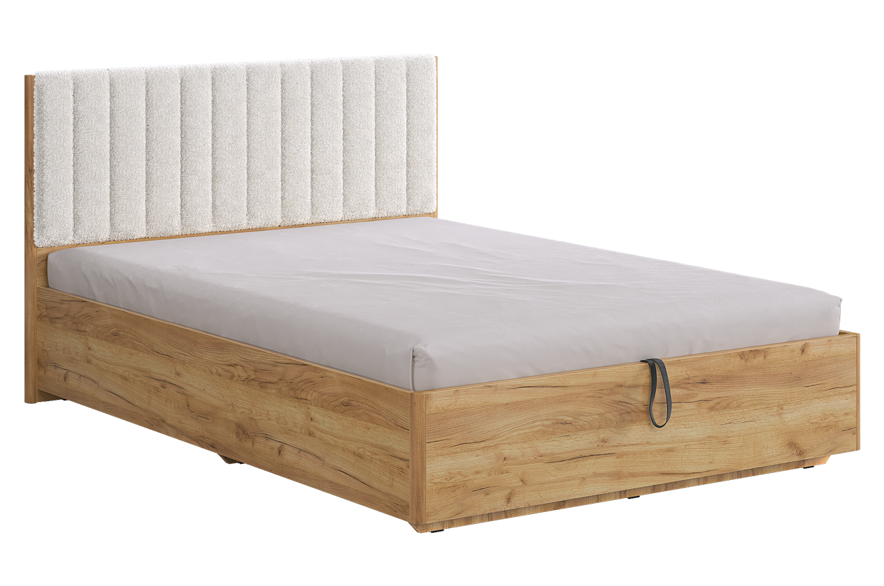 Каркас кровати Юлия 140х200 см (дуб крафт золотой/белый (плюш))