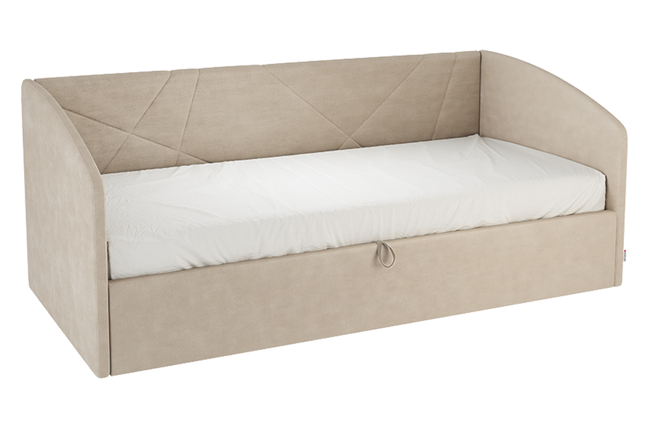 Кровать с подъемным механизмом Бест (Софа) 90х200 см (капучино (велюр))