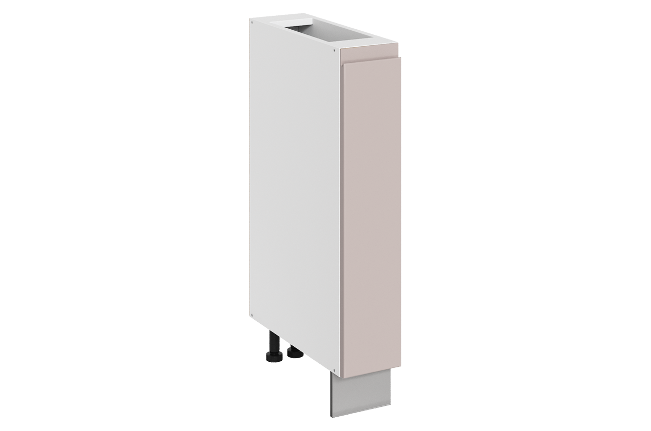 Фьюжн Шкаф рабочий L150 B500 (1 дв. гл.) (левый) (эмаль) (белый/кофейный)