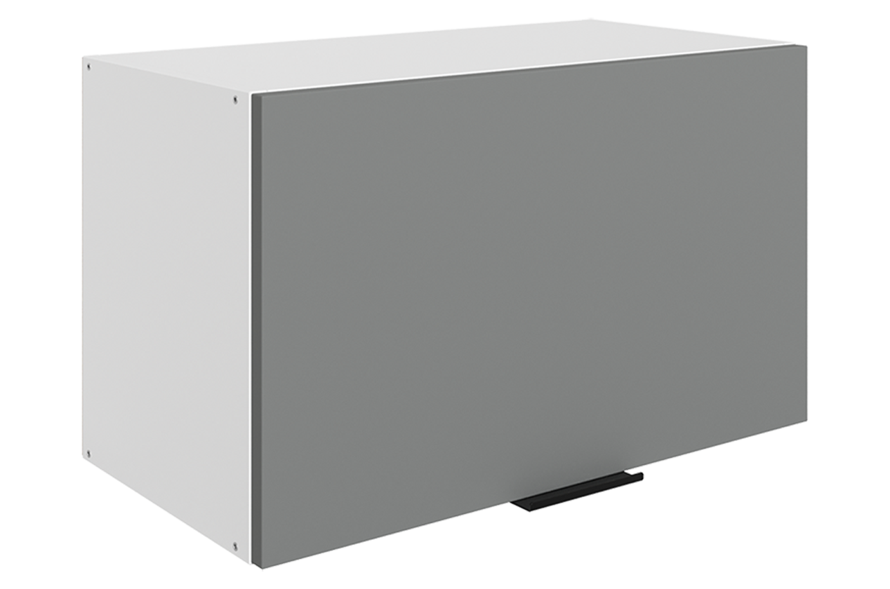 Стоун Шкаф навесной L600 Н360 (1 дв. гл.) (белый/оникс софттач)