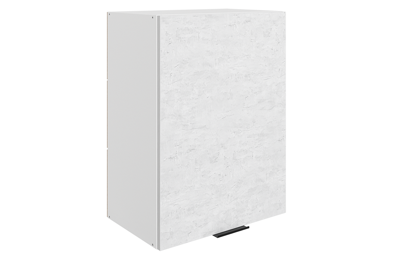 Стоун Шкаф навесной L500 Н720 (1 дв. гл.) (белый/белая скала)