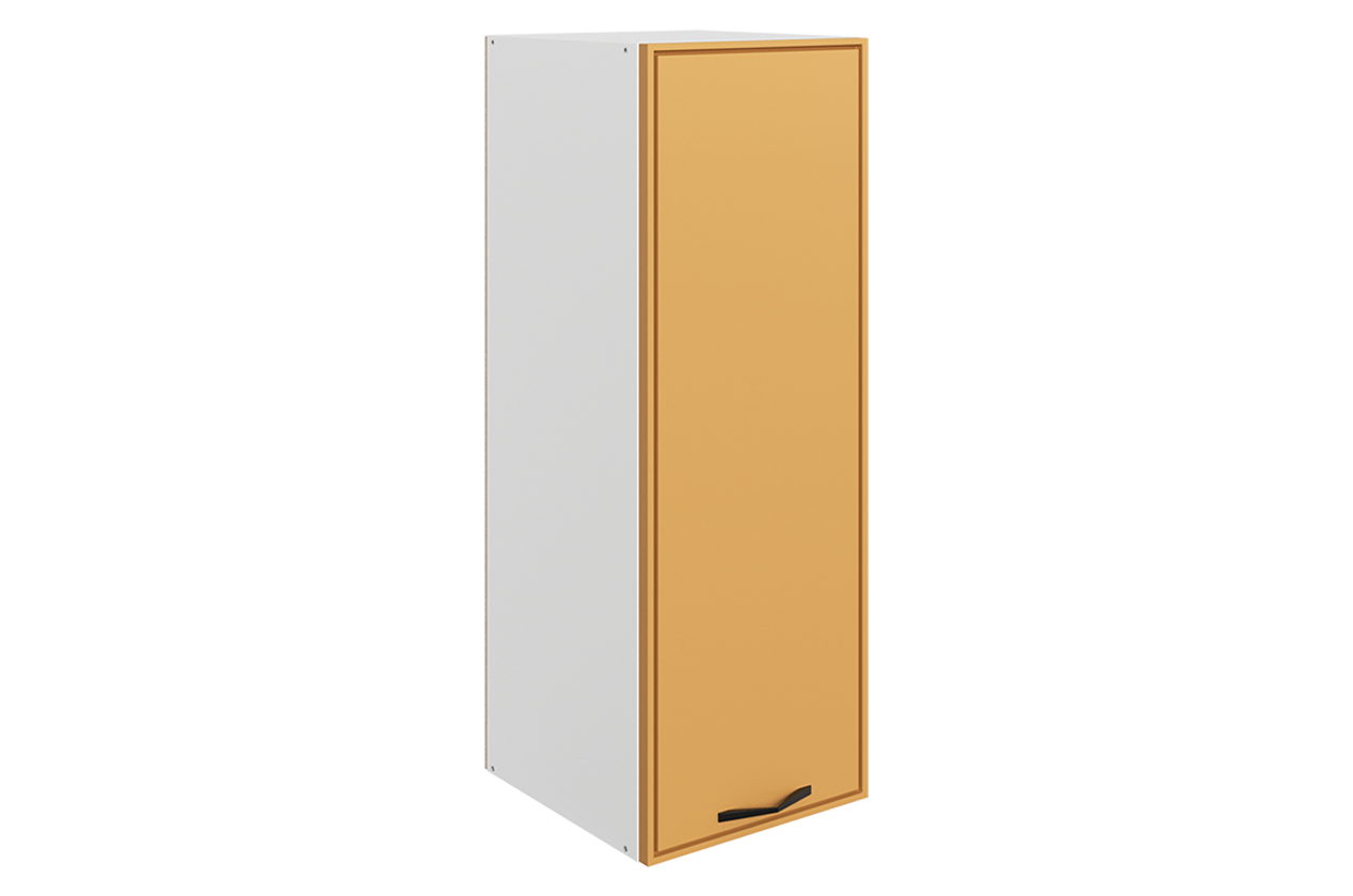 Монако Шкаф навесной L300 Н900 (1 дв. гл.) (белый/охра матовый)